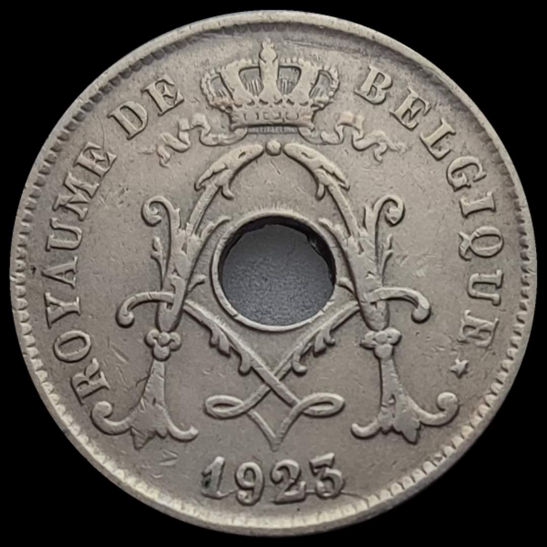 10-Centimes---Albert-I-French-Text-1923---Belgium--Die-Crack-Through-Date-